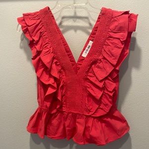 red ruffle top